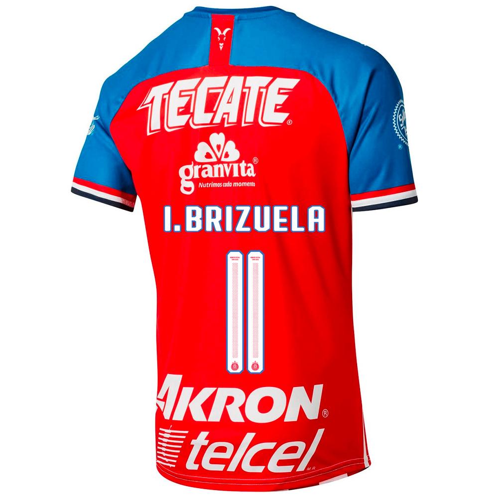 Soccer aztèque, 2019/20 Chivas de Guadalajara I. Brizuela #11 Home Official Nameset