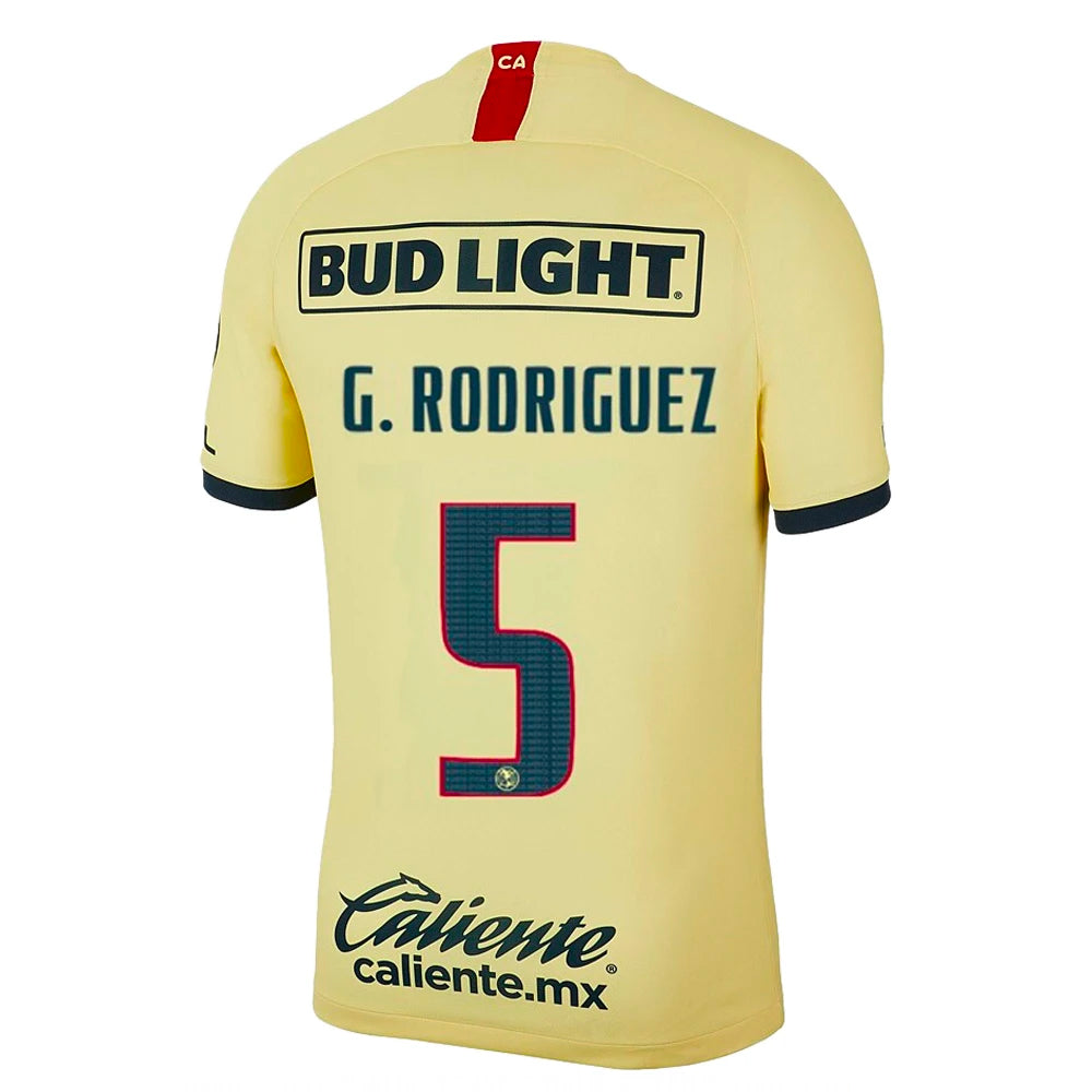 Soccer aztèque, 2019/20 Club America Home G. Rodriguez #5 Official Nameset