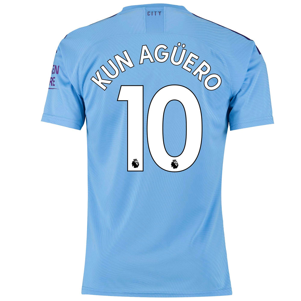 Soccer aztèque, 2019/20 Manchester City Kun Aguero #10 Domicile Nom officiel