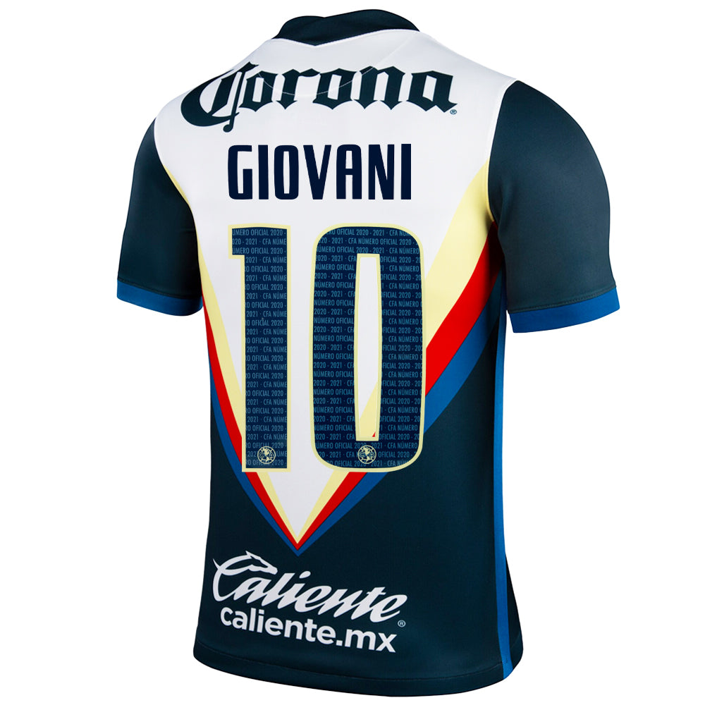 Soccer aztèque, 2020/21 Club America Giovani Dos Santos #10 Away Official Nameset