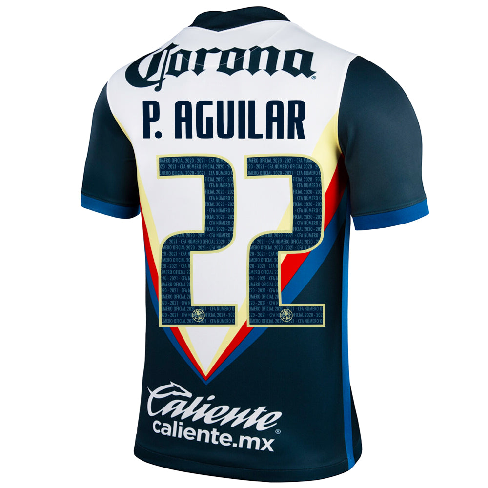 Soccer aztèque, 2020/21 Club America P. Aguilar #22 Away Official Nameset