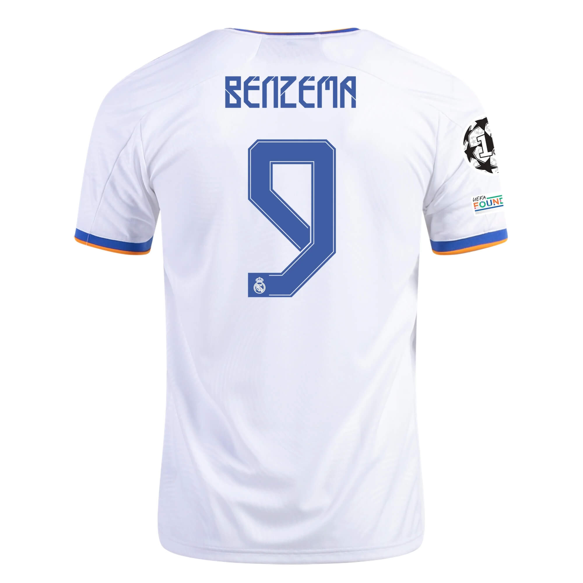 Football Azteca, 2021/22 Karim Benzema #9 Real Madrid Home Jersey Official Nameset