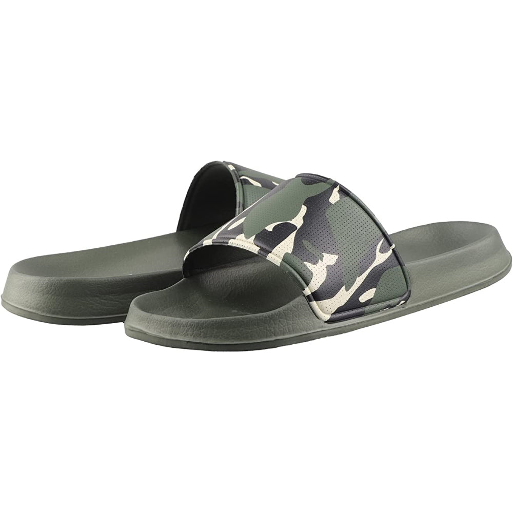 Vizari Sports, Adult Camo Soccer Slide Sandals -Green Khaki