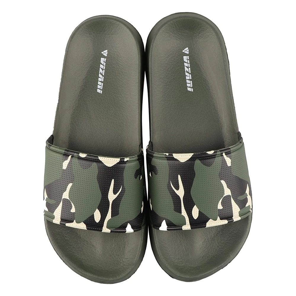 Vizari Sports, Adult Camo Soccer Slide Sandals -Green Khaki