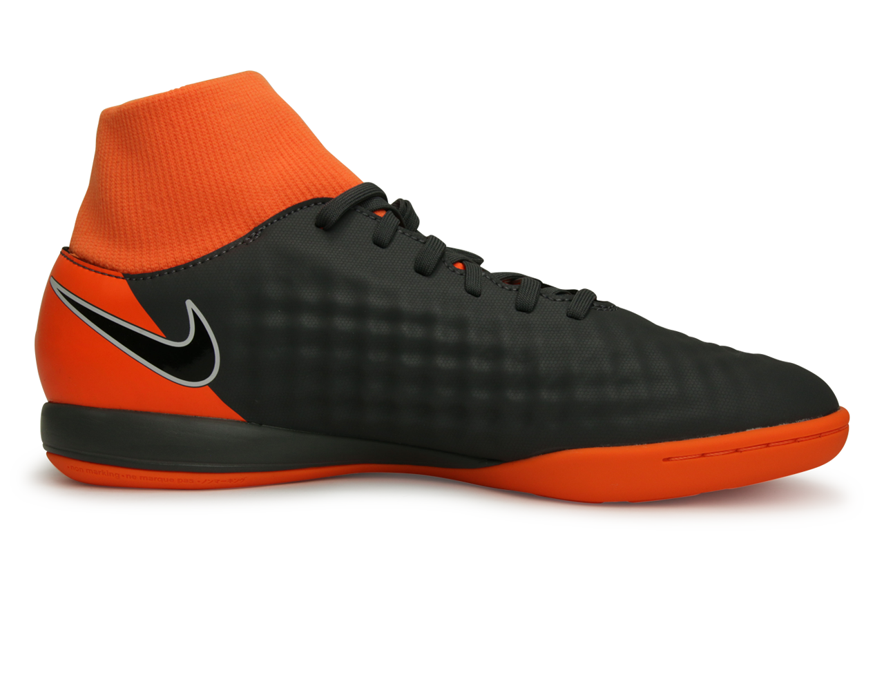 Nike, Chaussures de football d'intérieur Nike Hommes Magista Obrax 2 Academy DF Gris foncé/Orange total/Blanc