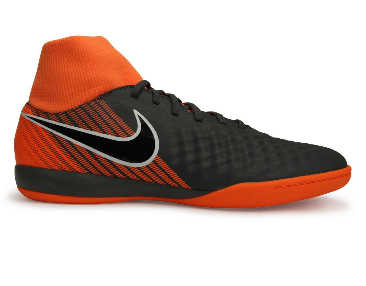 Nike, Chaussures de football d'intérieur Nike Hommes Magista Obrax 2 Academy DF Gris foncé/Orange total/Blanc