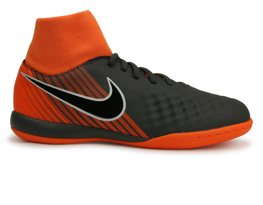 Nike, Chaussures de football d'intérieur Nike Kids Magista ObraX 2 Academy DF Gris foncé/Balck/Orange total