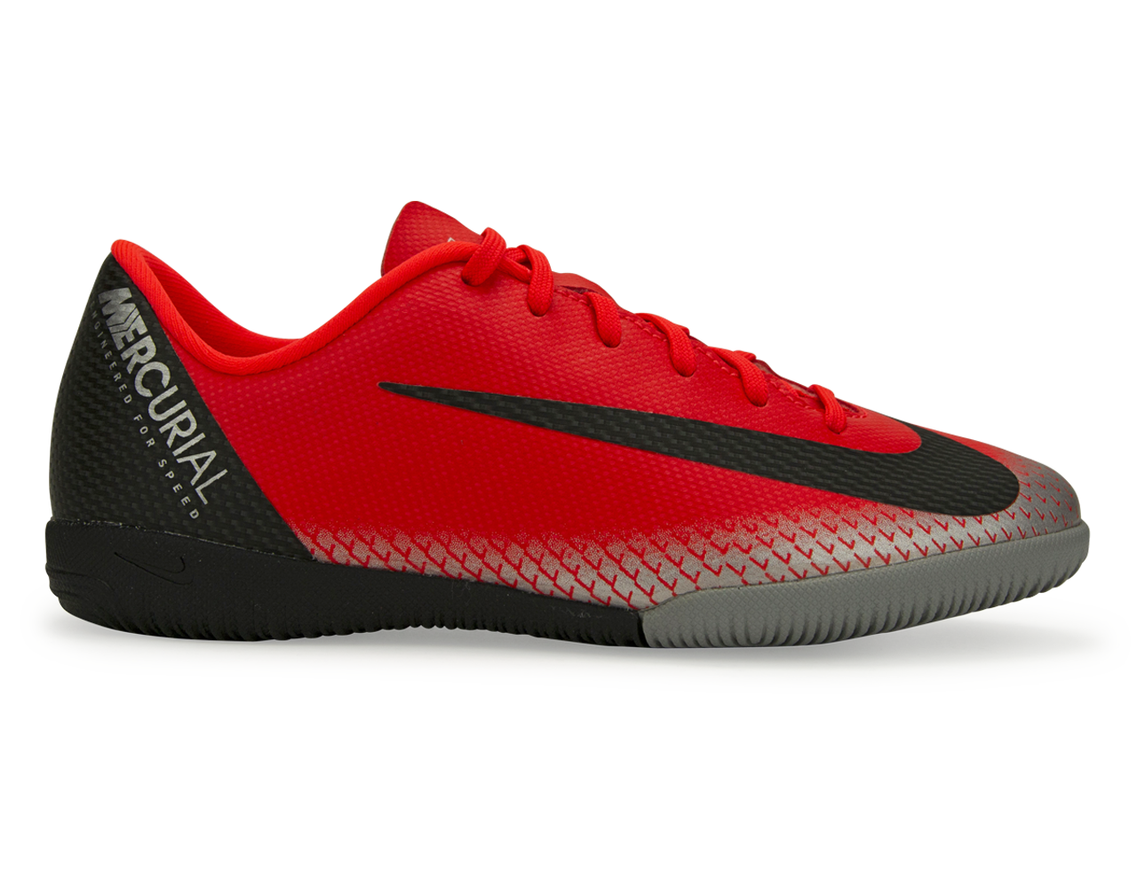 Nike, Chaussures de football d'intérieur Nike Kids Mercurial CR7 Vapor Academy GS Cramoisi vif/Noir