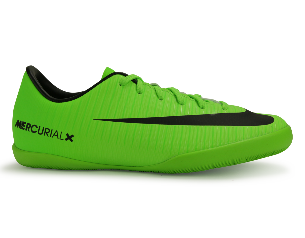 Nike, Chaussures de football d'intérieur Nike Kids MercurialX Victory VI Vert électrique/Noir/Citron vert vif