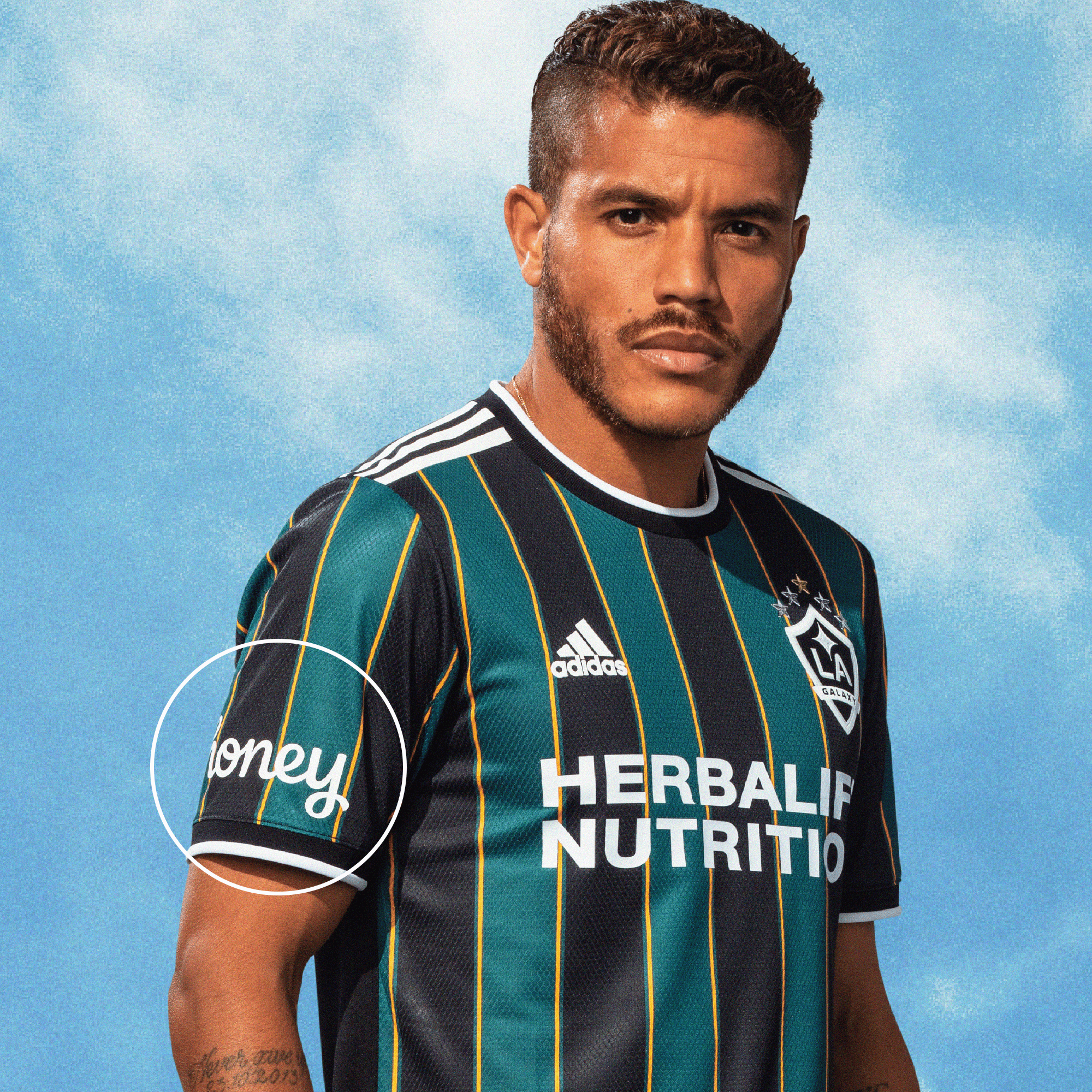 Football Azteca, LA Galaxy 2021/23 Away Honey Patch