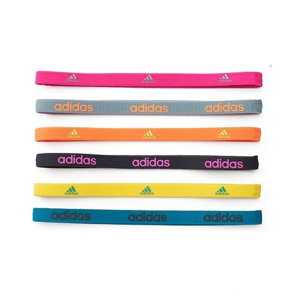 adidas, adidas 6 Pack Hair Band Shock Pink/Grey/Solar Orange/Shock Yellow