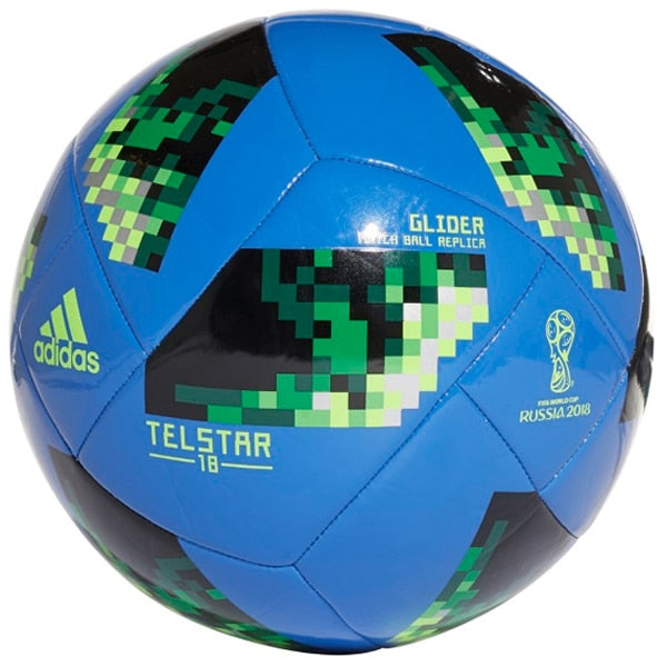 adidas, adidas Ballon Glider de la Coupe du Monde de la FIFA Bleu Hi-Res/Vert Solaire