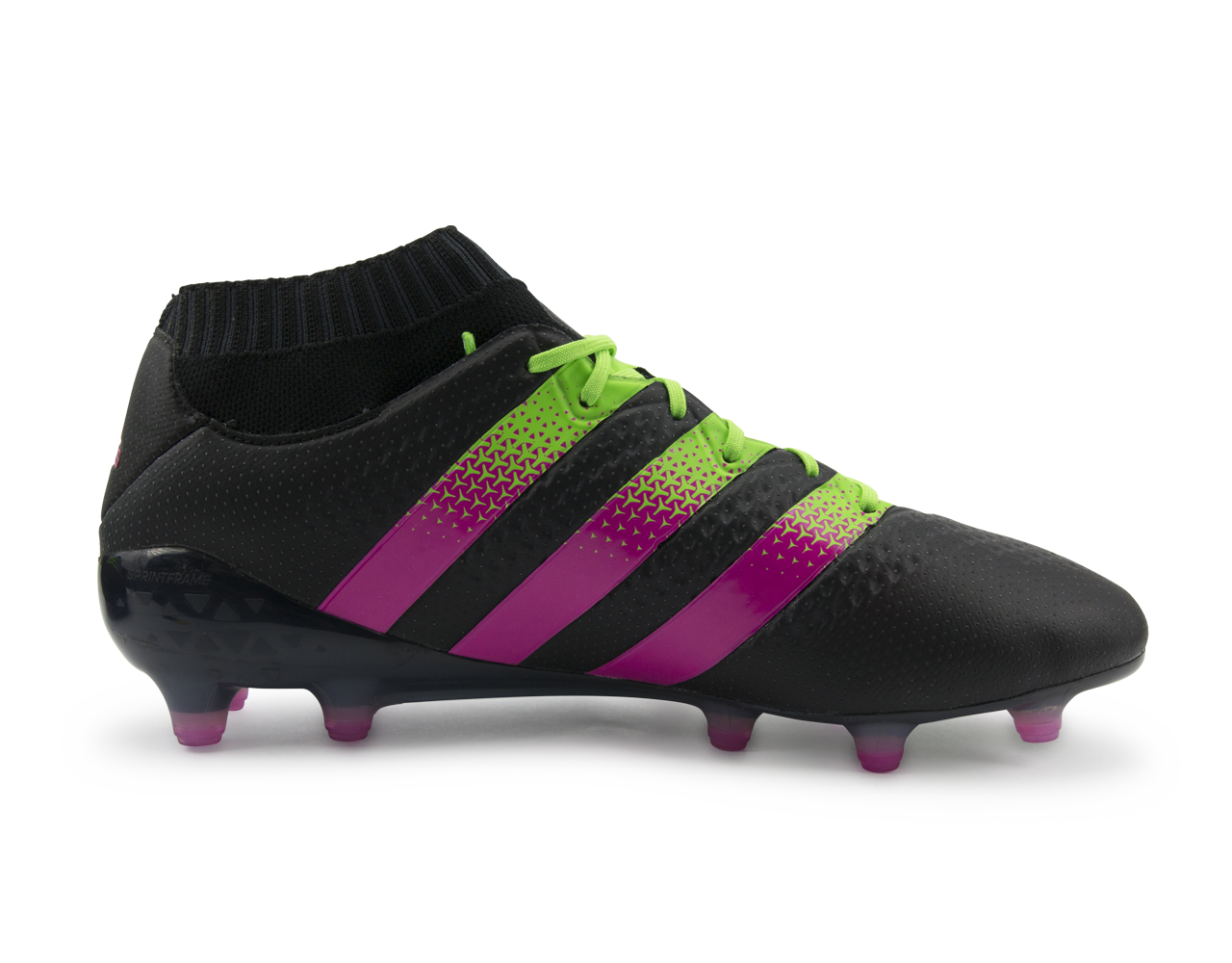 adidas, adidas Hommes ACE 16.1 PrimeKnit FG/AG Noir/Rose/Shock Pink/Vert Solaire