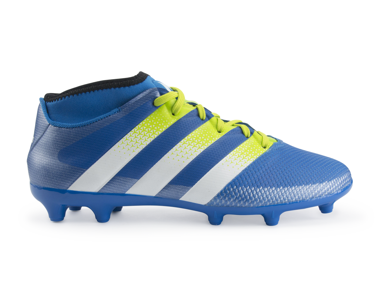 adidas, adidas Hommes ACE 16.3 Primemesh FG/AG Bleu/Blanc/Solar Slime